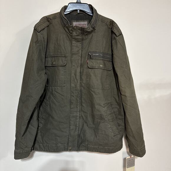 LEVI'S Mens Military Jacket Olive Green Size XXL NWT FLAWED - Picture 1 of 16